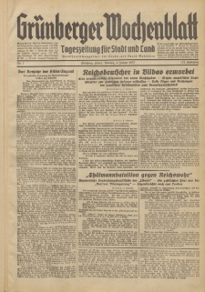 Gr&uuml;nberger Wochenblatt: Tageszeitung f&uuml;r Stadt und Land, No. 2. (4. Januar 1937)