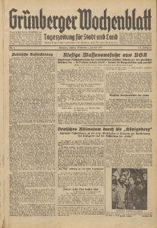 Gr&uuml;nberger Wochenblatt: Tageszeitung f&uuml;r Stadt und Land, No. 4. (6. Januar 1937)