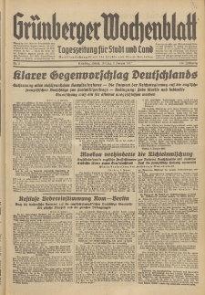 Gr&uuml;nberger Wochenblatt: Tageszeitung f&uuml;r Stadt und Land, No. 6. (8. Januar 1937)