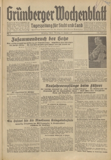 Gr&uuml;nberger Wochenblatt: Tageszeitung f&uuml;r Stadt und Land, No. 9. (12. Januar 1937)