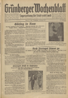 Grünberger Wochenblatt: Tageszeitung für Stadt und Land, No. 11. (14. Januar 1937)