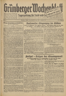 Gr&uuml;nberger Wochenblatt: Tageszeitung f&uuml;r Stadt und Land, No. 13. (16./17. Januar 1937)
