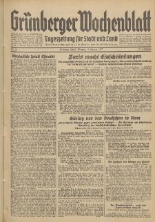 Gr&uuml;nberger Wochenblatt: Tageszeitung f&uuml;r Stadt und Land, No. 14. (18. Januar 1937)