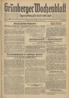 Gr&uuml;nberger Wochenblatt: Tageszeitung f&uuml;r Stadt und Land, No. 15. (19. Januar 1937)