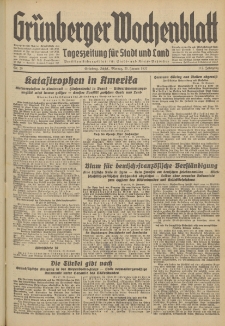 Gr&uuml;nberger Wochenblatt: Tageszeitung f&uuml;r Stadt und Land, No. 20. (25. Januar 1937)