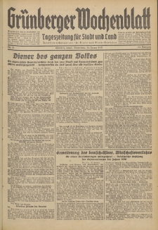 Gr&uuml;nberger Wochenblatt: Tageszeitung f&uuml;r Stadt und Land, No. 23. (28. Januar 1937)