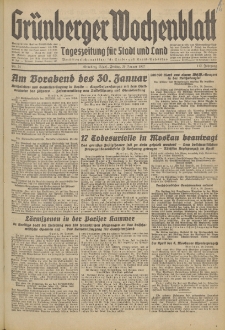 Gr&uuml;nberger Wochenblatt: Tageszeitung f&uuml;r Stadt und Land, No. 24. (29. Januar 1937)