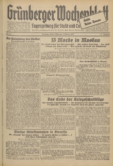 Grünberger Wochenblatt: Tageszeitung für Stadt und Land, No. 27. (2. Februar 1937)