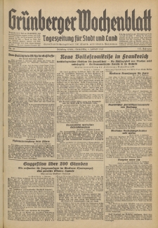 Gr&uuml;nberger Wochenblatt: Tageszeitung f&uuml;r Stadt und Land, No. 29. (4. Februar 1937)