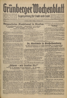 Gr&uuml;nberger Wochenblatt: Tageszeitung f&uuml;r Stadt und Land, No. 30. (5. Februar 1937)