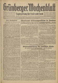 Gr&uuml;nberger Wochenblatt: Tageszeitung f&uuml;r Stadt und Land, No. 31. (6./7. Februar 1937)