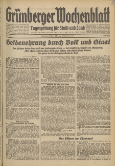 Gr&uuml;nberger Wochenblatt: Tageszeitung f&uuml;r Stadt und Land, No. 44. (22. Februar 1937)