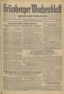 Gr&uuml;nberger Wochenblatt: Tageszeitung f&uuml;r Stadt und Land, No. 52. (3. M&auml;rz 1937)