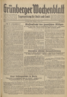 Gr&uuml;nberger Wochenblatt: Tageszeitung f&uuml;r Stadt und Land, No. 54. (5. M&auml;rz 1937)