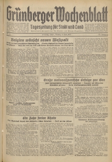Gr&uuml;nberger Wochenblatt: Tageszeitung f&uuml;r Stadt und Land, No. 56. (8. M&auml;rz 1937)