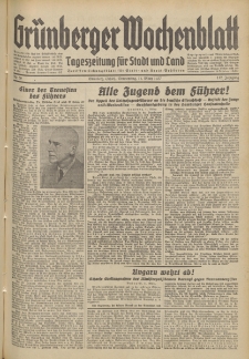Gr&uuml;nberger Wochenblatt: Tageszeitung f&uuml;r Stadt und Land, No. 59. (11. M&auml;rz 1937)