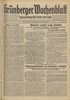Gr&uuml;nberger Wochenblatt: Tageszeitung f&uuml;r Stadt und Land, No. 61. (13./14. M&auml;rz 1937)