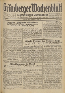 Gr&uuml;nberger Wochenblatt: Tageszeitung f&uuml;r Stadt und Land, No. 63. (16. M&auml;rz 1937)