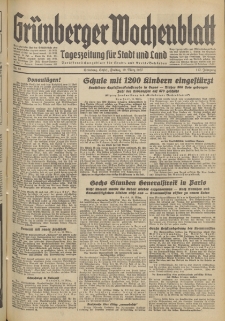 Gr&uuml;nberger Wochenblatt: Tageszeitung f&uuml;r Stadt und Land, No. 66. (19. M&auml;rz 1937)