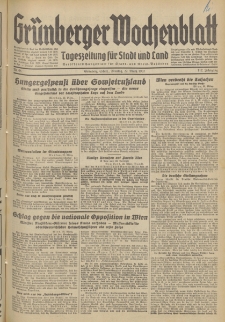 Gr&uuml;nberger Wochenblatt: Tageszeitung f&uuml;r Stadt und Land, No. 68. (22. M&auml;rz 1937)