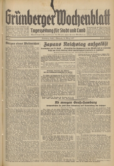 Gr&uuml;nberger Wochenblatt: Tageszeitung f&uuml;r Stadt und Land, No. 74. (31. M&auml;rz 1937)