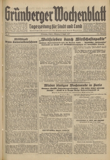 Gr&uuml;nberger Wochenblatt: Tageszeitung f&uuml;r Stadt und Land, No. 78. (5. April 1937)
