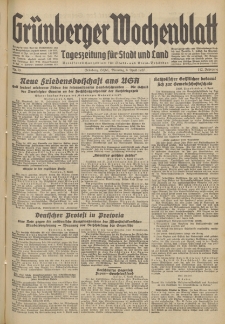 Gr&uuml;nberger Wochenblatt: Tageszeitung f&uuml;r Stadt und Land, No. 79. (6. April 1937)