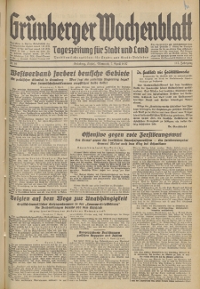 Gr&uuml;nberger Wochenblatt: Tageszeitung f&uuml;r Stadt und Land, No. 80. (7. April 1937)