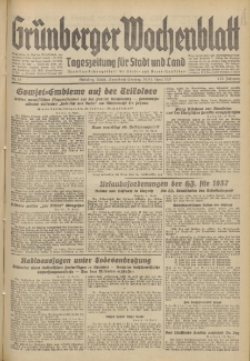 Gr&uuml;nberger Wochenblatt: Tageszeitung f&uuml;r Stadt und Land, No. 83. (10./11. April 1937)