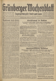 Gr&uuml;nberger Wochenblatt: Tageszeitung f&uuml;r Stadt und Land, No. 85. (13. April 1937)