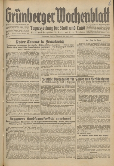 Gr&uuml;nberger Wochenblatt: Tageszeitung f&uuml;r Stadt und Land, No. 86. (14. April 1937)