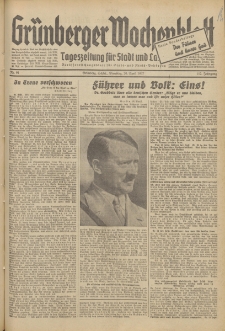 Grünberger Wochenblatt: Tageszeitung für Stadt und Land, No. 91. (20. April 1937)