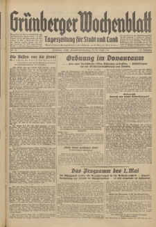 Gr&uuml;nberger Wochenblatt: Tageszeitung f&uuml;r Stadt und Land, No. 95. (24./25. April 1937)
