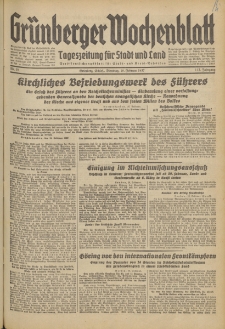 Grünberger Wochenblatt: Tageszeitung für Stadt und Land, No. 39. (16. Februar 1937)