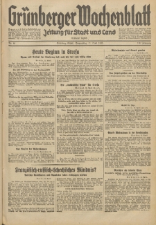 Grünberger Wochenblatt: Zeitung für Stadt und Land, No. 86. (11. April 1935)
