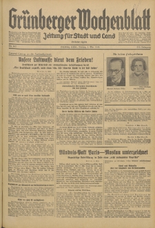 Gr&uuml;nberger Wochenblatt: Zeitung f&uuml;r Stadt und Land, No. 103. (3. Mai 1935)