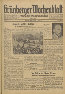 Grünberger Wochenblatt: Zeitung für Stadt und Land, No. 105. (7. Mai 1935)