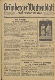 Gr&uuml;nberger Wochenblatt: Zeitung f&uuml;r Stadt und Land, No. 109. (11./12. Mai 1935)