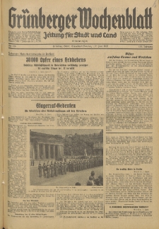 Gr&uuml;nberger Wochenblatt: Zeitung f&uuml;r Stadt und Land, No. 126. (1./2. Juni 1935)