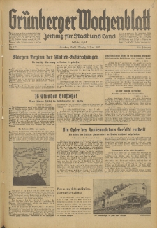 Gr&uuml;nberger Wochenblatt: Zeitung f&uuml;r Stadt und Land, No. 127. (3. Juni 1935)