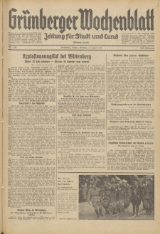Gr&uuml;nberger Wochenblatt: Zeitung f&uuml;r Stadt und Land, No. 136. (14. Juni 1935)