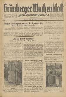 Gr&uuml;nberger Wochenblatt: Zeitung f&uuml;r Stadt und Land, No. 141. (20. Juni 1935)