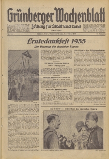 Gr&uuml;nberger Wochenblatt: Zeitung f&uuml;r Stadt und Land, No. 233. (5./6. Oktober 1935)
