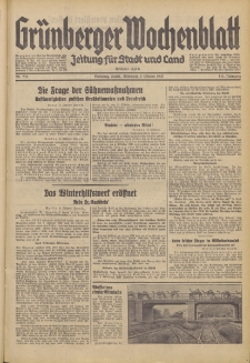 Gr&uuml;nberger Wochenblatt: Zeitung f&uuml;r Stadt und Land, No. 236. (9. Oktober 1935)