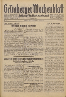 Gr&uuml;nberger Wochenblatt: Zeitung f&uuml;r Stadt und Land, No. 237. (10. Oktober 1935)