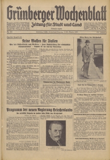 Gr&uuml;nberger Wochenblatt: Zeitung f&uuml;r Stadt und Land, No. 239. (12./13. Oktober 1935)