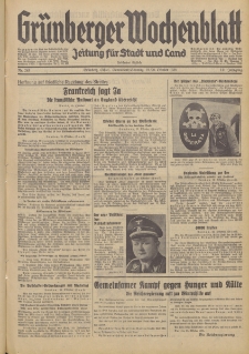 Gr&uuml;nberger Wochenblatt: Zeitung f&uuml;r Stadt und Land, No. 245. (19./20. Oktober 1935)