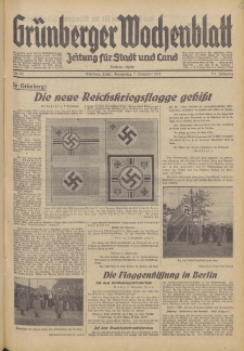 Gr&uuml;nberger Wochenblatt: Zeitung f&uuml;r Stadt und Land, No. 261. (7. Novenber 1935)