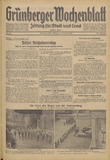 Gr&uuml;nberger Wochenblatt: Zeitung f&uuml;r Stadt und Land, No. 264. (11. November 1935)