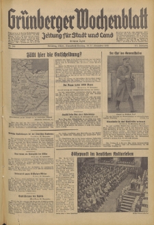 Gr&uuml;nberger Wochenblatt: Zeitung f&uuml;r Stadt und Land, No. 269. (16./17. November 1935)